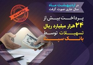 پرداخت بیش از ۲۴ هزار میلیارد ریال تسهیلات توسط بانک سپه