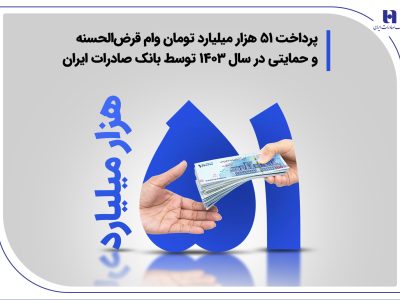 پرداخت ۵۱ هزار میلیارد تومان وام قرض‌الحسنه و حمایتی در سال ۱۴۰۳ توسط بانک صادرات ایران