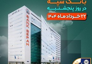 لیست شعب کشیک بانک سپه در روز پنجشنبه بیست و دوم خردادماه